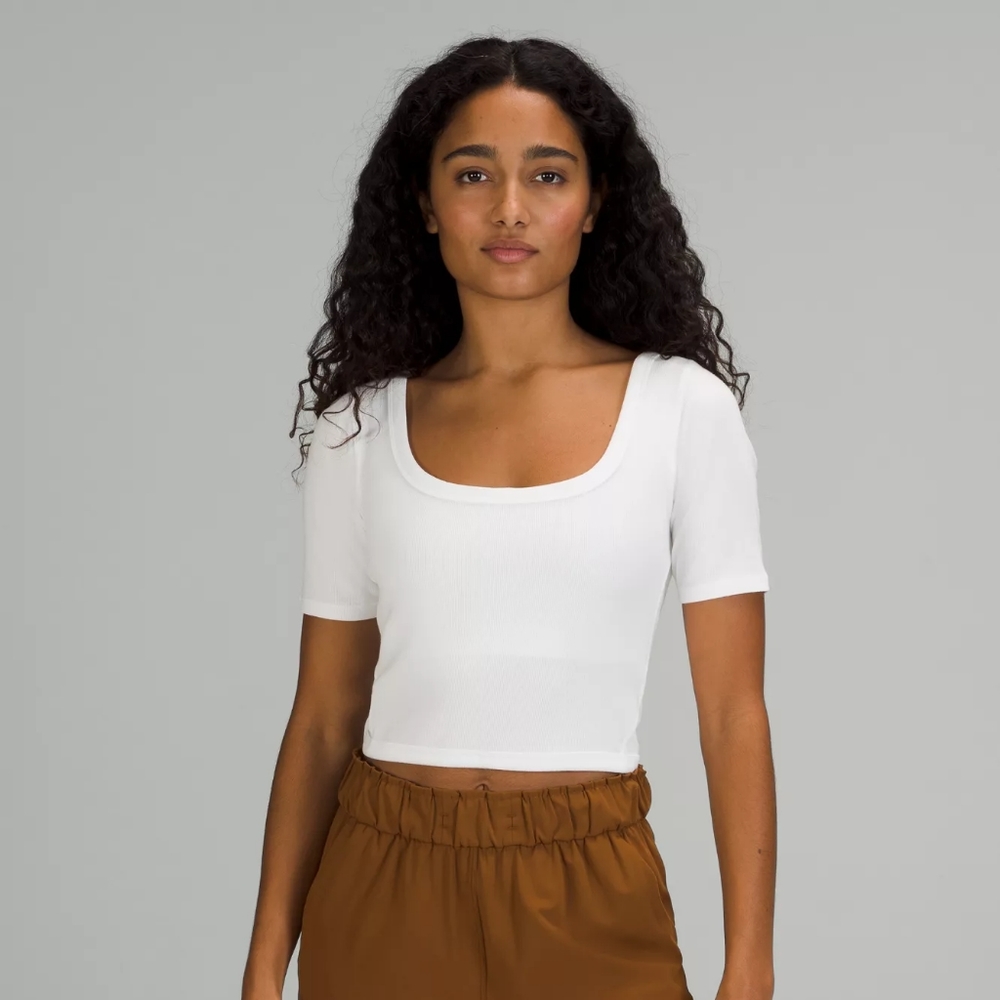 Lululemon Ribbed Held Tight Tee Short Sleeve - White